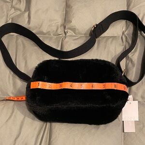 Black Faux Fur Crossbody Bag